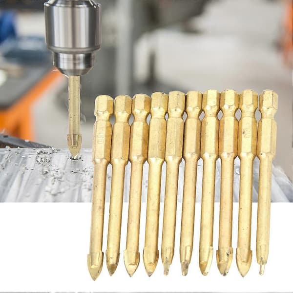 6 mm karbid trekant spydhoved bor bits sæt til keramiske fliser glas træ - 10 stk.