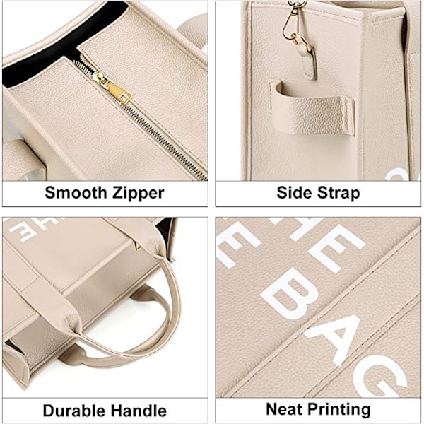 Dam Canvas Tote Väskor Casual Canvas Crossbody Väska (Beige)