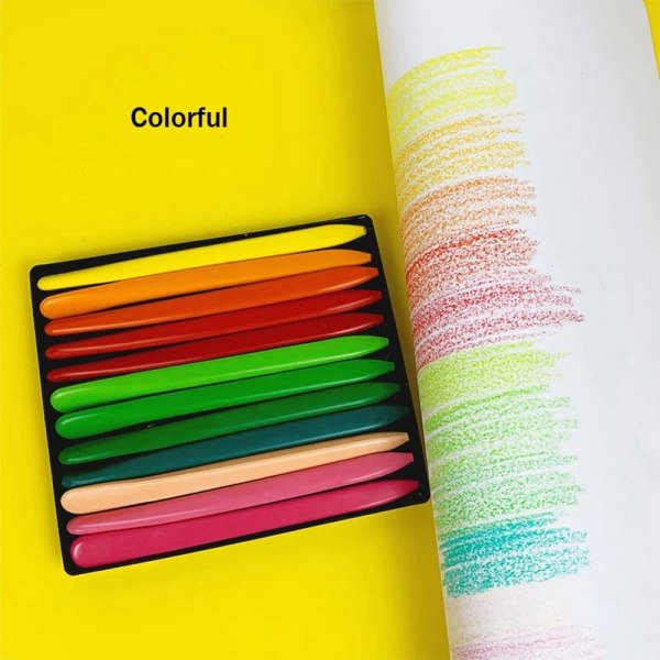 Kolmikulmaiset värikynät, sekaväriset liidut lapsille (24 väriä)