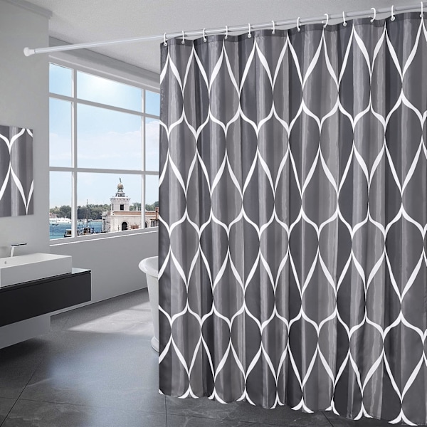 Dusjforheng Vanntett 180 x 200 cm Polyester, Svart