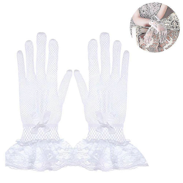 1 Par Dam Spetshandskar Eleganta Korta Handskar Artighet Sommarhandskar