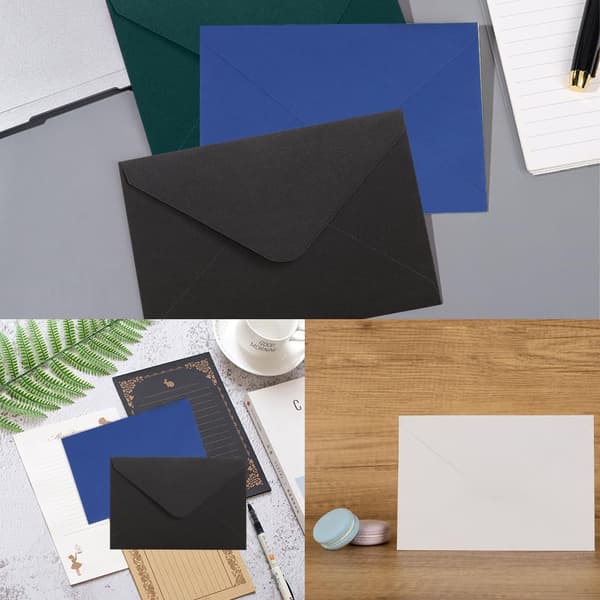 40-pack 15 * 10 cm Klassiska Kuvert med Flik, Kuvert för Smådelar, för Present (Kort Ingår Ej) Kraftpapper