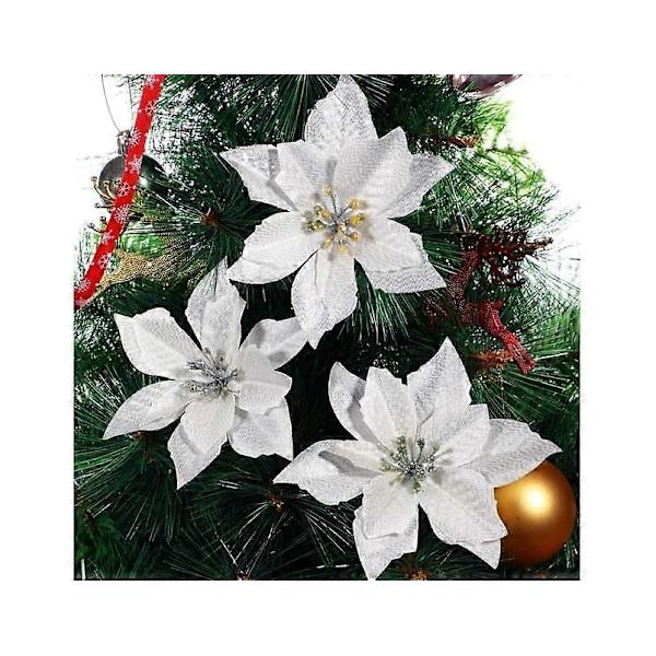 30 stk. julepynt blomster, blomst til julepynt, snefnug pynt, kunstig HC1303