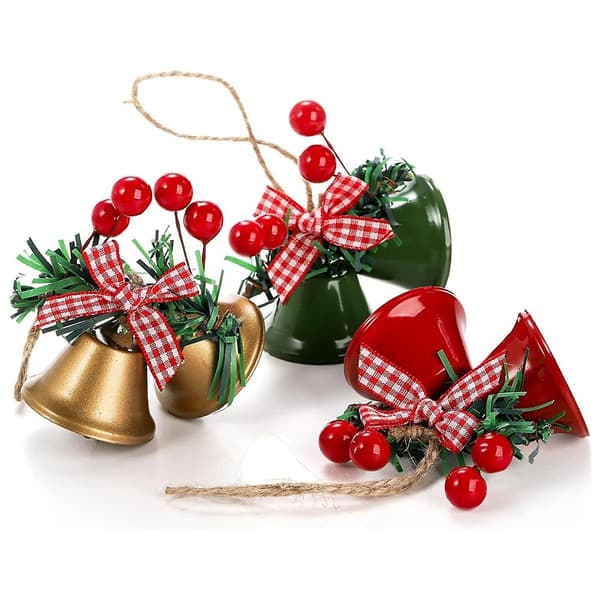 15 stk. Julebjellepynt, Hengepynt til Jingle Bell, Bjelleanheng til Jul