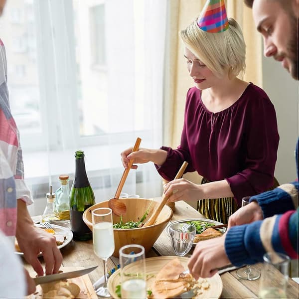 2 stk. træ suppeske sæt, langskaftet skildpadderyg ske