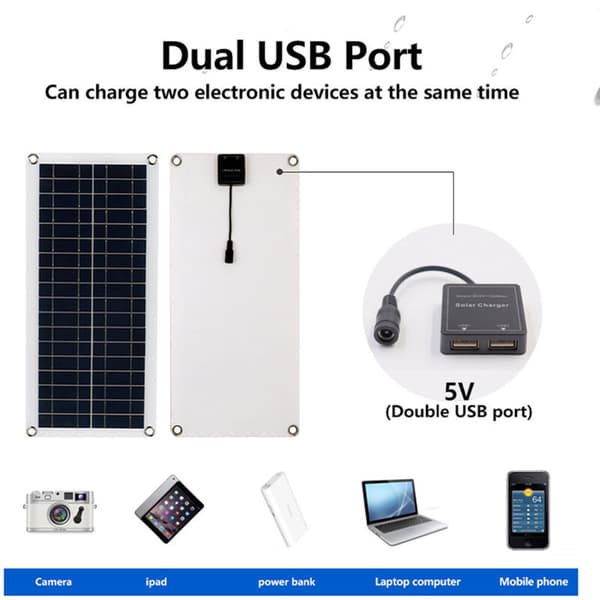 100A ladekontroller med LCD-skjerm, batteriregulator for 12V/24V solcellepaneler, dobbel USB. Lengde: 45 cm / Bredde: 21 cm / Høyde: 3,5 cm