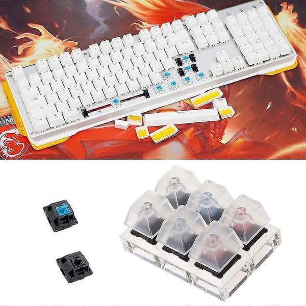 6 Key Caps Swit6x Tester Kits til Cherry Mx Mekanisk Tastatur Switch Sampler