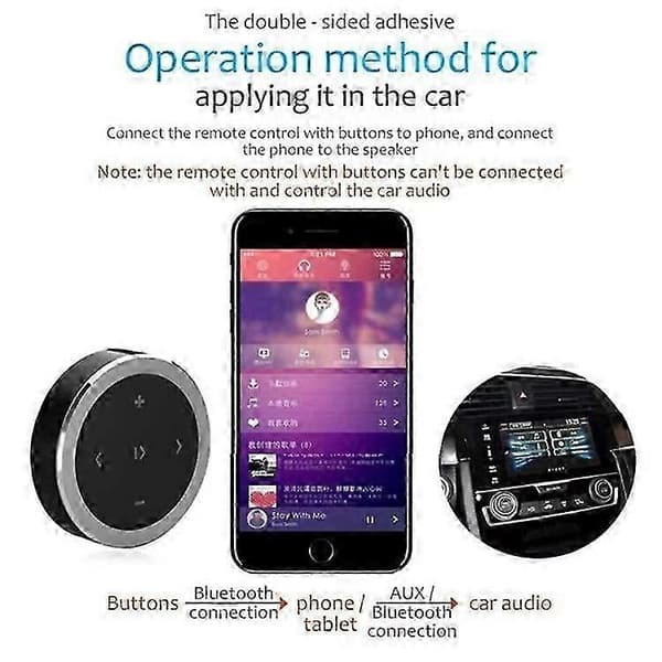 Bluetooth bilratt fjernkontroll telefon musikkontroller kamerautløser