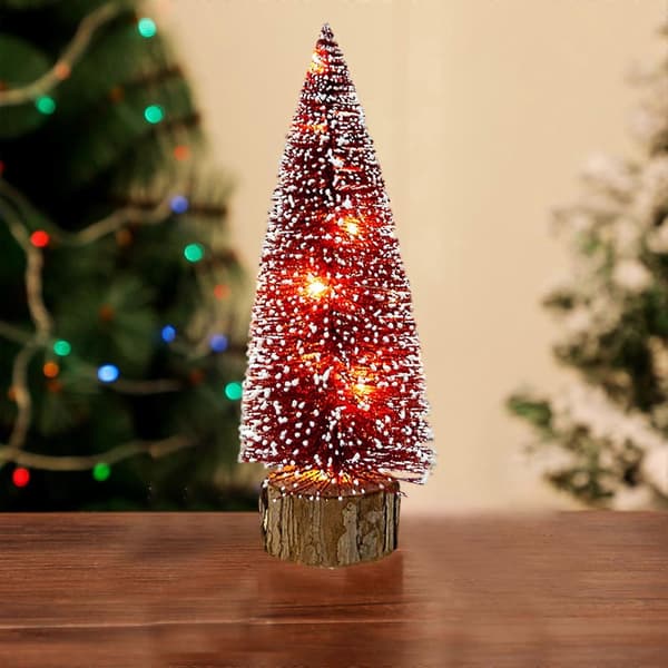 Mini juletræer julepynt kunstige juledekorationer, julebordpynt 25 cm