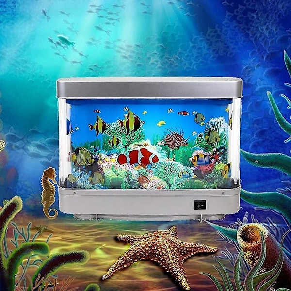 Kunstig Tropisk Fisk Delfin Akvarium Dekorativ Lampe Virtuelt Ocean i Bevægelse Belysning Flyt Led Tank Dekoration
