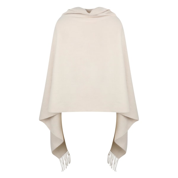 Dame Poncho Tørklæde med Knapper Frynser Kappe Tæppe Cashmere Blanding Blød Varm Multifunktionel til Forår Efterår Vinter white 68X200cm