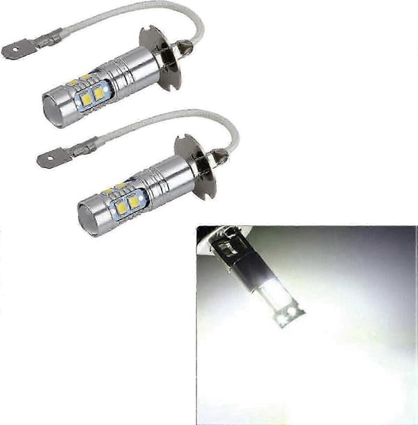 2-pakning LED tåkelyspærer, 12V-24V DC Super Bright White Headlight Conversion Kit H3