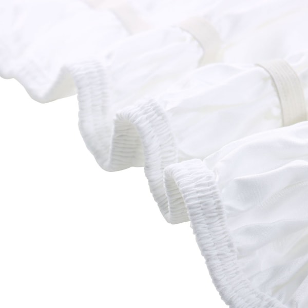 Elastisk sengenederdel pjusket med 38 cm flæse-enkelt, snehvid