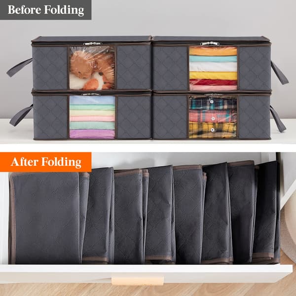 4-pack klädförvaringsväska, hopfällbar förvaring, 35L
