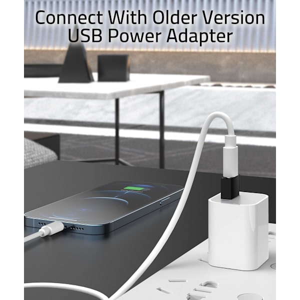 USB C-hun til USB-han-adapter, pakke med 3, sort