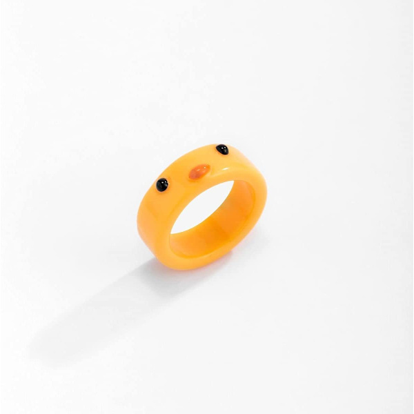 Finger Ringe Hale Ring Tommelfinger Bånd til Kvinder Mænd Kylling, Orange