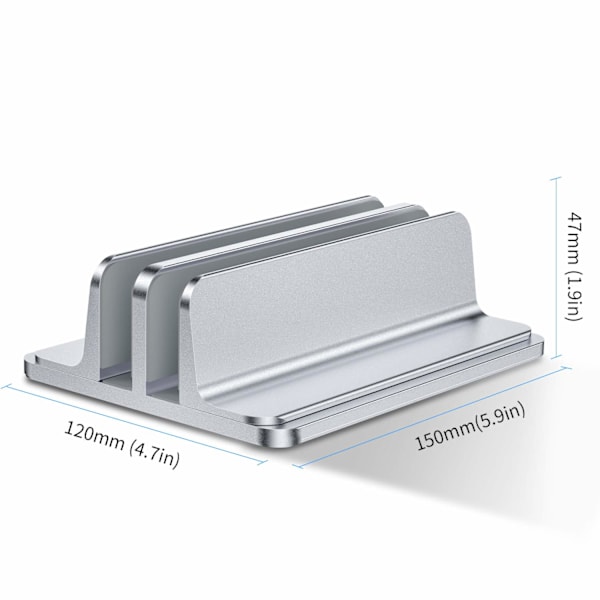 Dobbelt Vertikal Bærbar Stativ, Aluminium Legering Holder Sølv