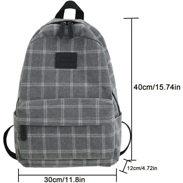 Naisten reppu, Throwback Plaid, Pinkki, 30*14*45 cm