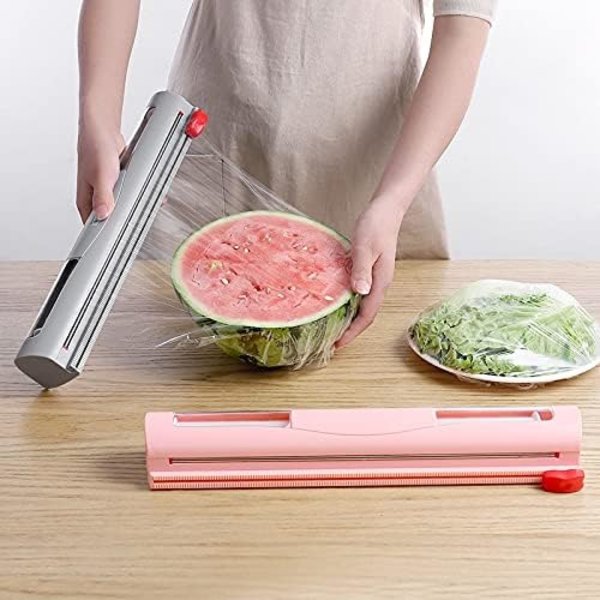 Foil Cutter keittiön kelmun annostelijalle, jossa magneetti seinälle kiinnitettävä kelmunleikkuri, napsautusleikkaus, muovinen ABS-kelmun annostelija