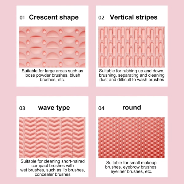 Makeup børste rengøringsmiddel, 3 pakke silikone makeup børste rengøringsmåtte
