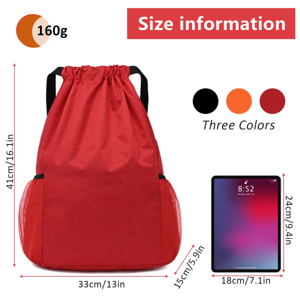 Drawstring Waterproof Bags, String Swim PE Bag, Oxford fabric Backpack Bags for men and women, for Sports School Beach Holidays Swimming Travel