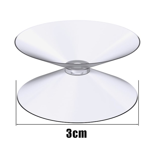 20-pack 3 cm genomskinliga dubbelsidiga sugproppar, extra starka PVC-gardinhängare, isolerade sugproppar för bordsskivor och badrumsspeglar.