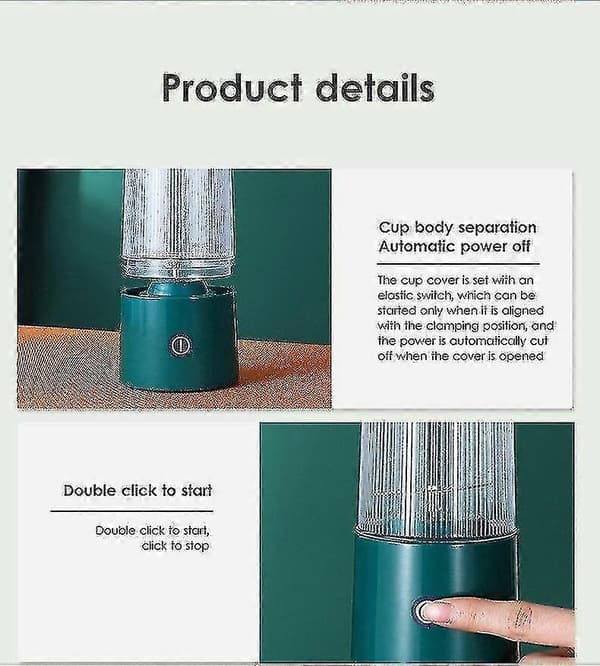 Bærbar Blender USB Fruktmiksere Juicere (Blå)