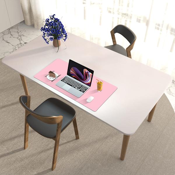 Skinn skrivebordsunderlag, musematte (60 cm x 30 cm, fe rosa)