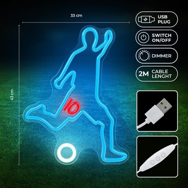 Forever Light Neon LED PLEXI FODBOLDSPILLER FPNE31 - Multicolor