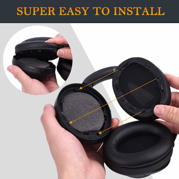 Ørepude-puder til Sony WH-1000XM3 1 par (sort) B