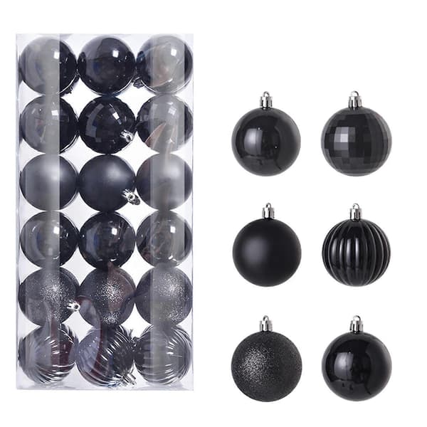 36 stk. Julekule Juletre Pynt Hjemmefest Dekor 3CM Black