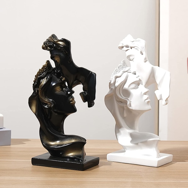 Par ornamenter gaver statue, hvid harpiks håndværk Valentinsdag