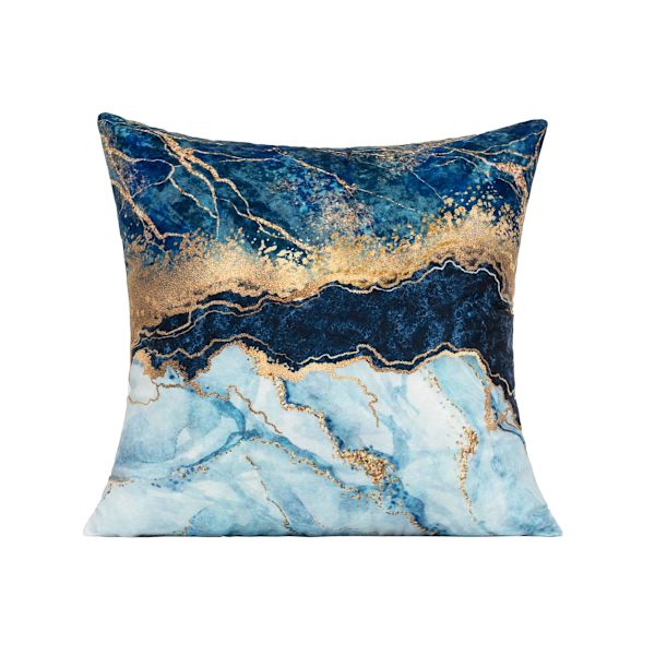 45x45 cm Siniset tyynynpäälliset Marmorikangas samettityyny Tummansininen Kultainen Koristetyyny Sohvatyyny Koristeellinen Navy Blue Sea Tyynynpäällinen 4 kpl