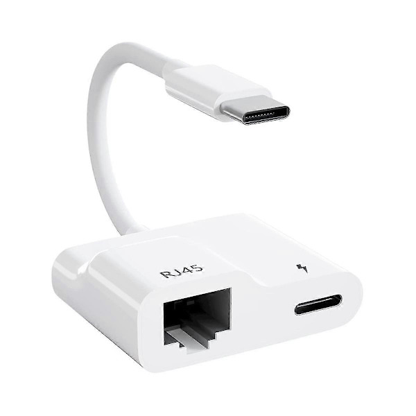 Usb C til Ethernet Adapter, Usb Type C til Rj45 Gigabit Ethernet Lan Adapter med 60w Oplader, Til /p