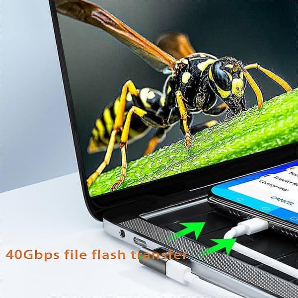 100W 24-stifts Magnetisk USB C-adapter Typ C 10 Gbps Laddningsmagnet Datakonverterare