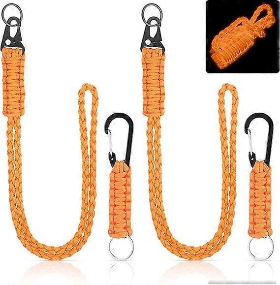 2 Set Kraftig Paracord Halsband Nyckelring Handledsflätad Rem