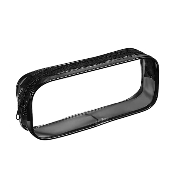 Transparent PVC Pennfodral Toalettväska med Dragkedja (Svart)