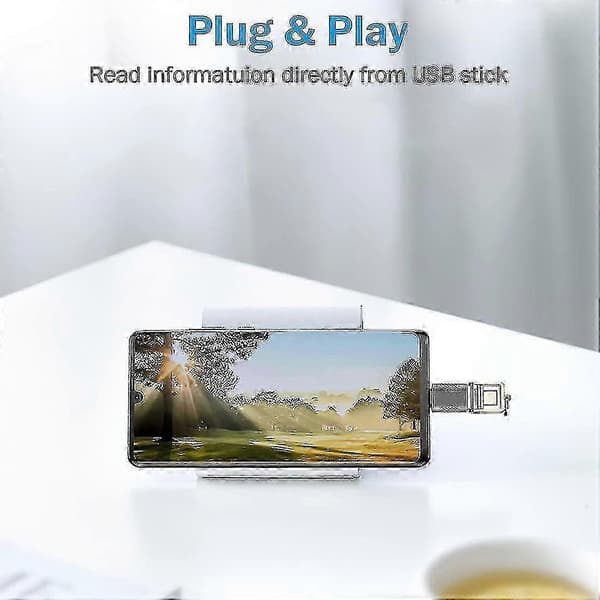 2 kpl USB C -sovitin, USB C - USB-sovitin tiedonsiirtoa varten.