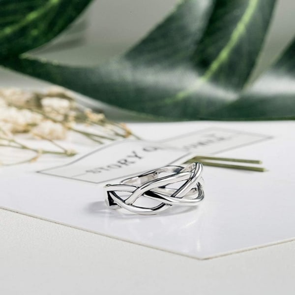 Solid 925 sterlingsølv ring, justerbar vintage sølv tommelfingerring, kan  ændre størrelsen på Celtic Knot Infinity åbne fingerringe, sølvringe til  kvinder mænd ca21 | Fyndiq
