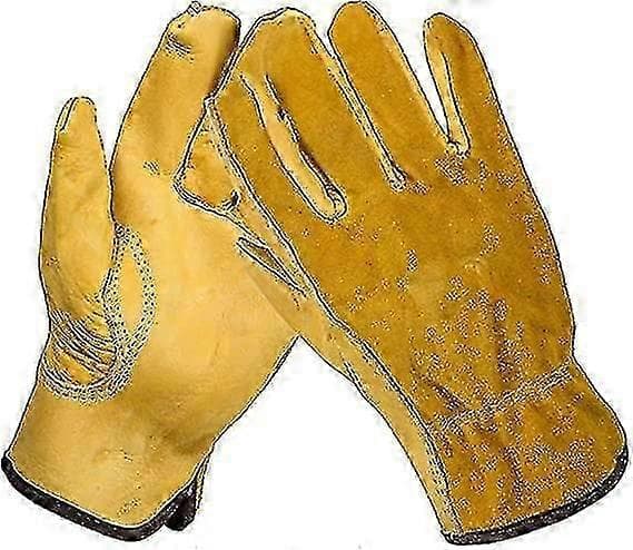 Kraftige havehandsker til mænd og kvinder, 1 par tornresistente læderarbejdshandsker (ekstra store)