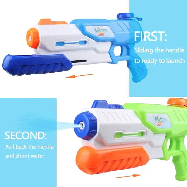 Vattenpistol, 2-pack vattenpistol för barn och vuxna, 600 ml kraftfulla vattenblästerpistoler, utomhusspel trädgård strand sommarfest poolspel