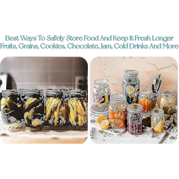 Glassbeholderforsegler for FoodSaver Vakuumforseglersett for brede og vanlige munner