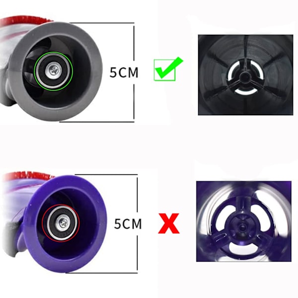 Rengøringsrulle (3 huller indvendigt, d=50mm) Passer til Dyson V11