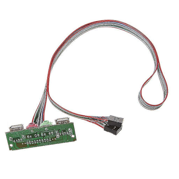 PC Dator Chassi Frontpanel USB Ljudport Mikrofon Hörlurskabel Ny