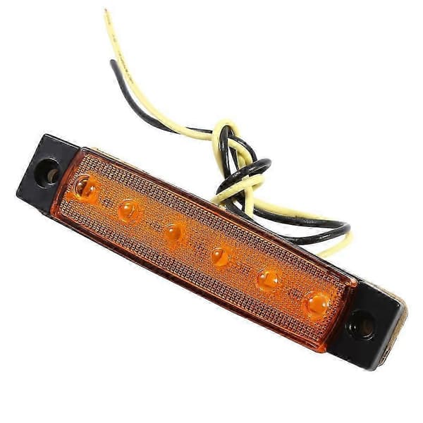 10x 6 LED Indikator Sidemarkeringslys for Lastebil Varebil Campingvogn Lastebil Amber Lys