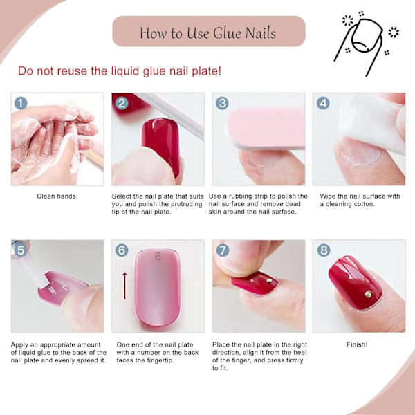 24 stk. firkantede falske negle korte - Akryl hvide nude gradient stick on negle - Funky falske negle med lim - Falske negle stick on negle til kvinder