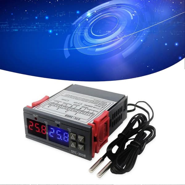 Mikrodator 12V Digital Temperaturkontroll med Dubbel Kontrolljustering