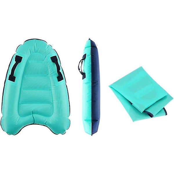 Oppblåsbar surfebrett Bodyboard brettbar brett med håndtak svømmebrett for barn voksne sammenleggbar sommer flytende