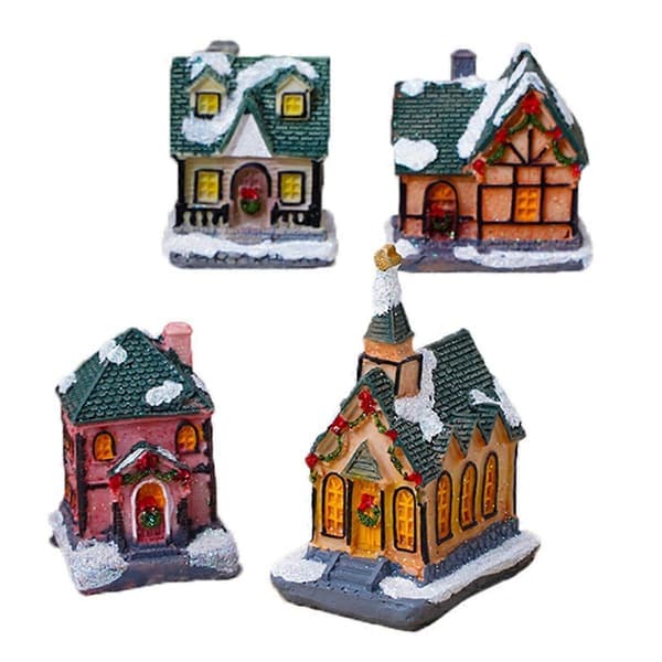 Vinter Julepynt Jule Resin Hus Samlerobjekt Figur til Julefrokost D