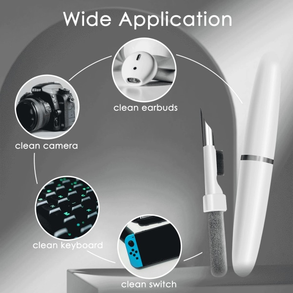 Airpods rengjøringssett, hodetelefonrenser kompatibel med Airpods med myk støvfjerning børstepenn for hodetelefoner, ladeboks, kamera, mobiltelefoner
